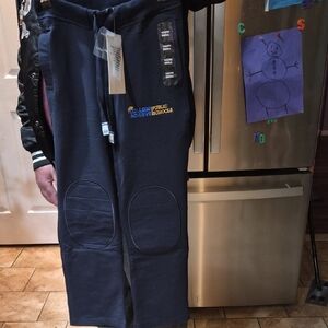 NWT Navy Blue BOYS Sweatpants with Logo Lenth 31"